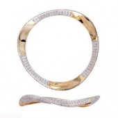 Beautifully Crafted Diamond Bangles in 18k Yellow Gold with certified Diamonds - BR0353P